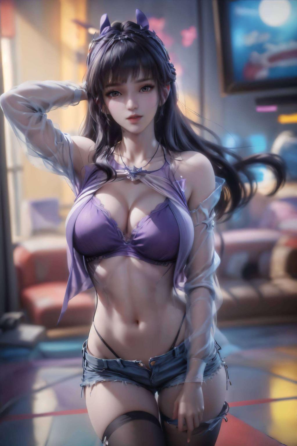 画面以深沉的蓝色为基调营造出一种静谧而忧郁的氛围