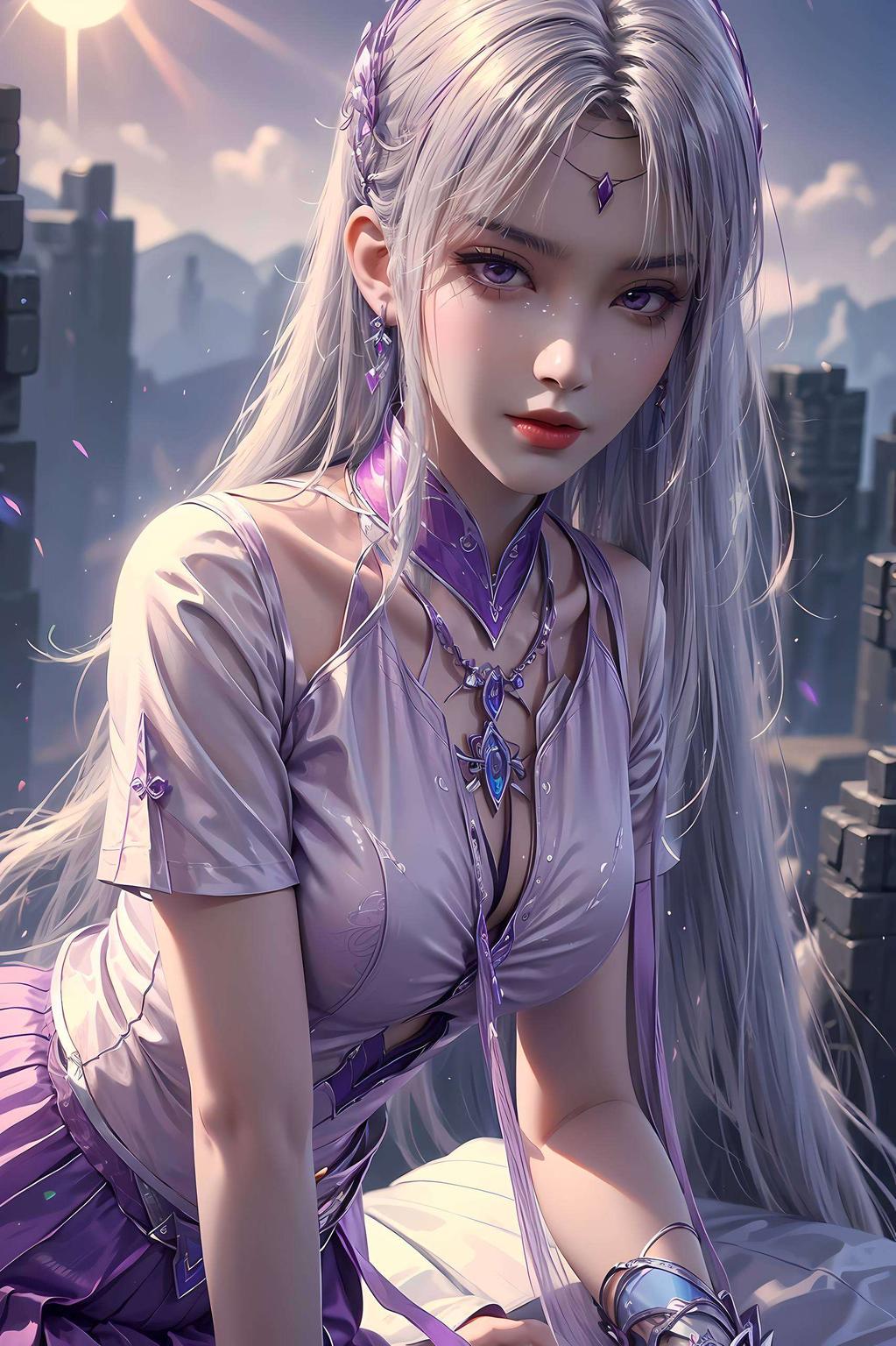 以独特的插画风格呈现这款小医仙龙年壁纸