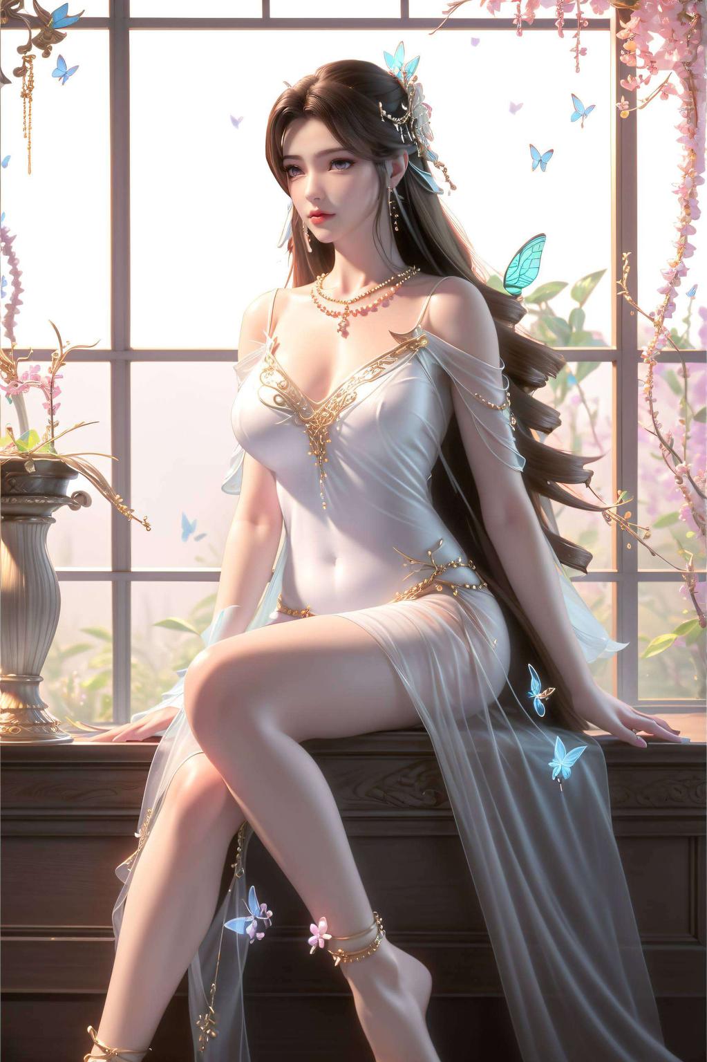 绘有罗征溪与幼琴共赏开灯彩图的古香古色画面每一笔触