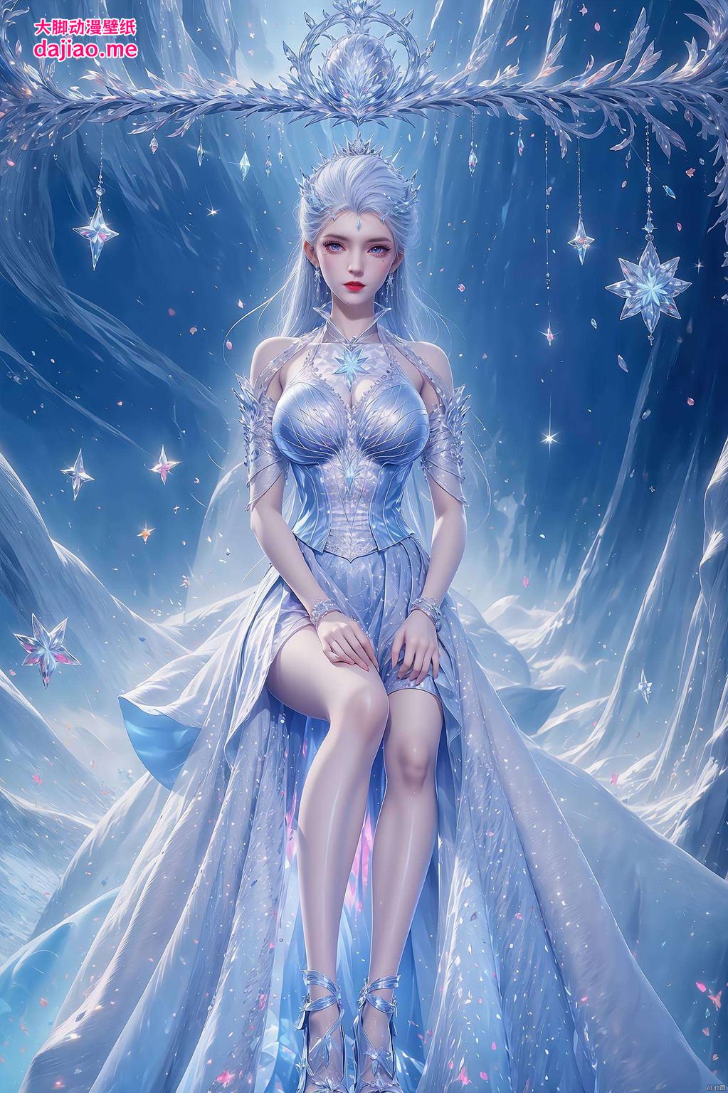 AI绘制的复古苹果国漫美女这款绝世唐门雪女动态壁纸