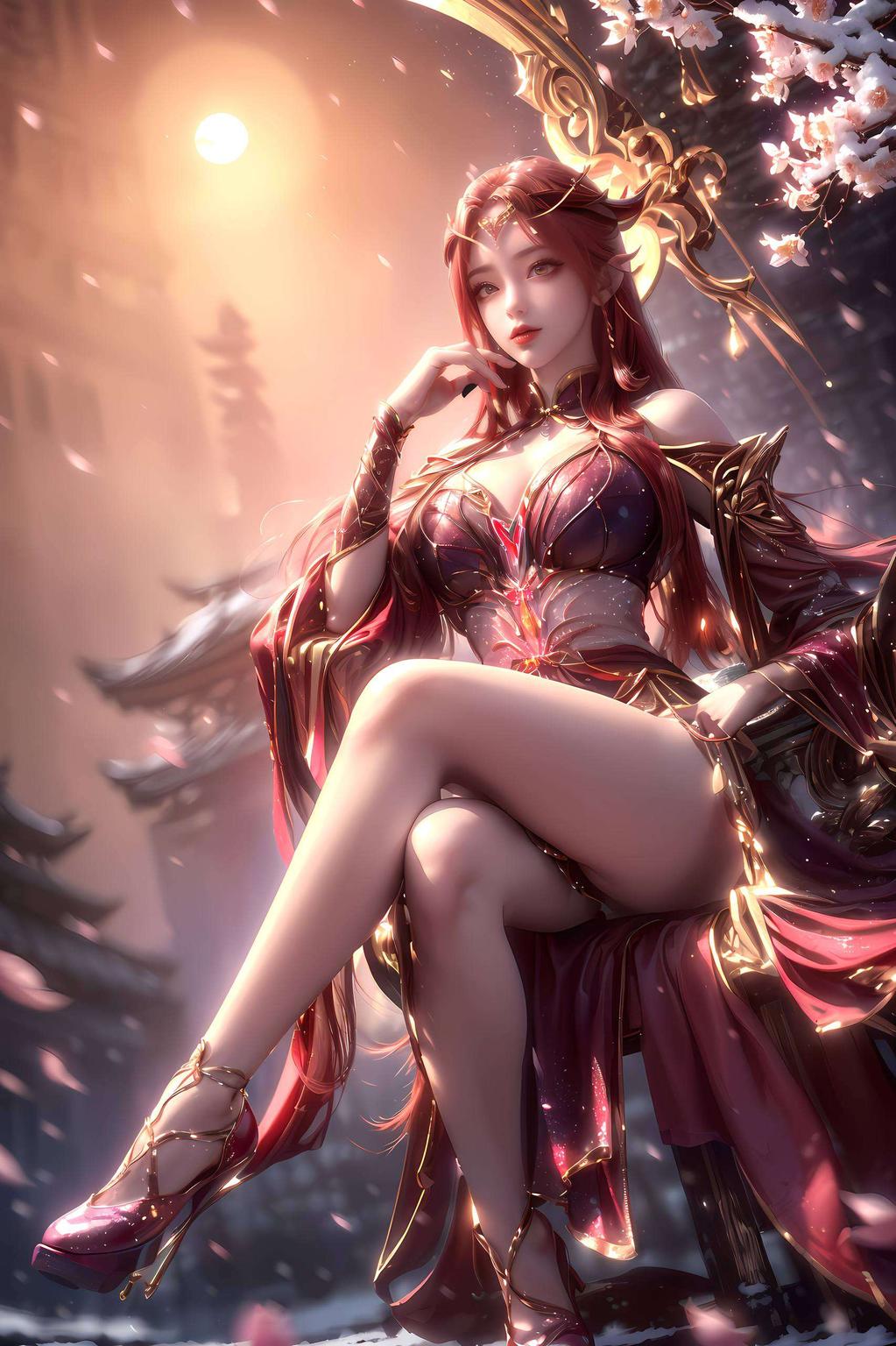 融合2K高清AI动漫动作素材妖夜超清壁纸