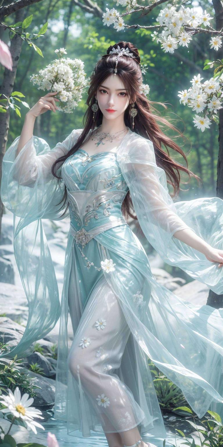 更让每一次的触碰都充满了仙气与灵动她身着古典华服