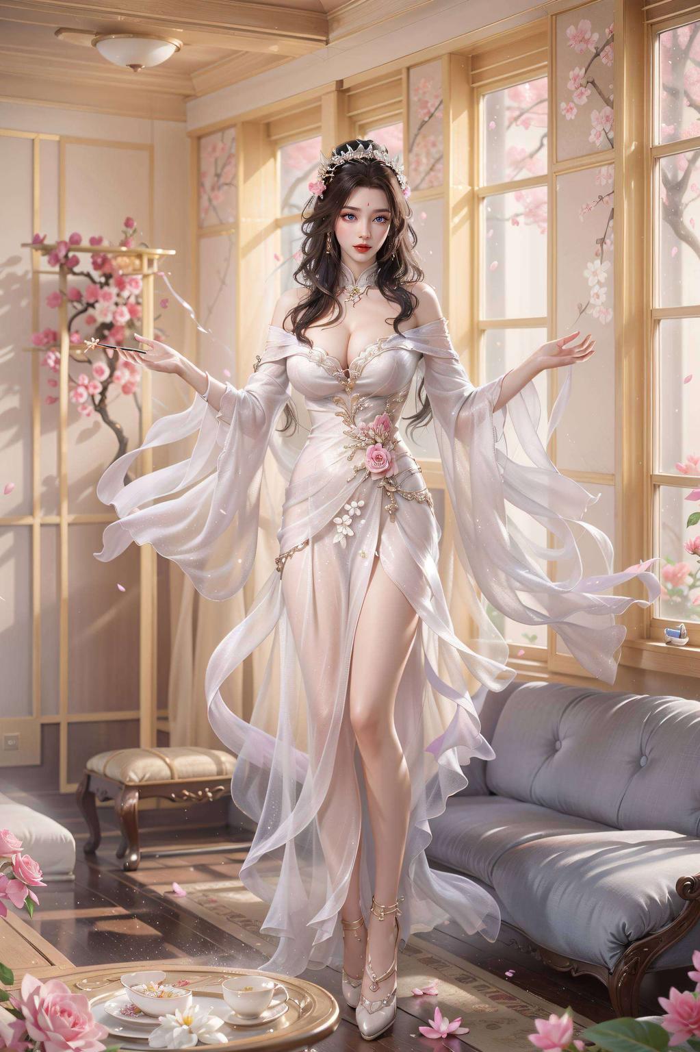 一款融合了国漫美女AI的桌面艺术每一次启动