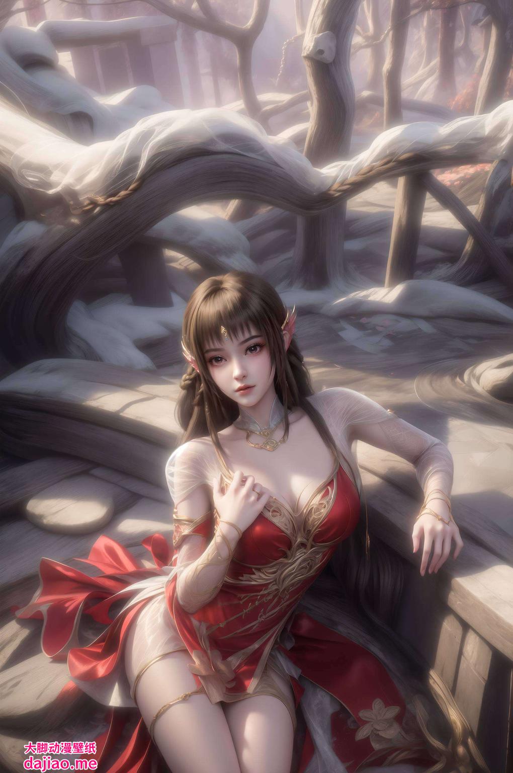 细腻笔触云落国漫女神壁纸高清呈现