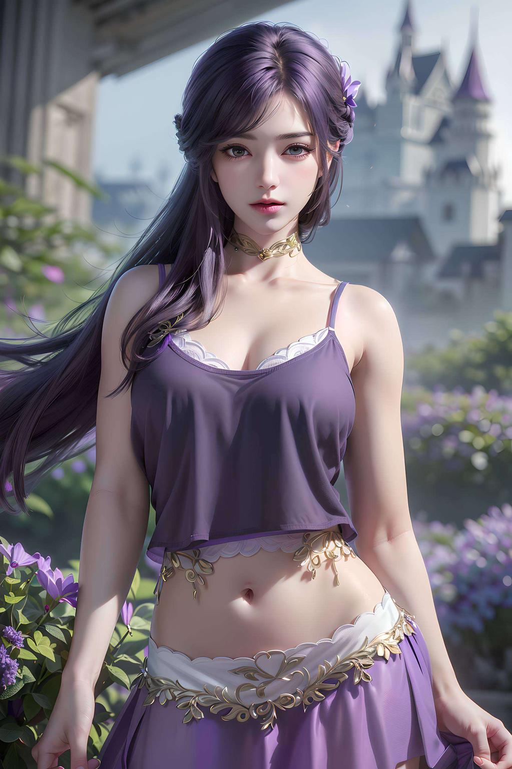 如梦如幻的AI美女云曦侧脸壁纸图高清