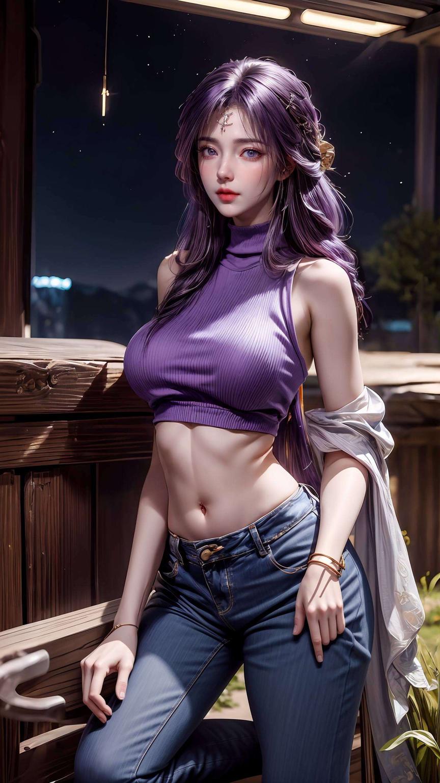 绘制成一幅赛博朋克2k高清漫画壁纸独特的光影效果