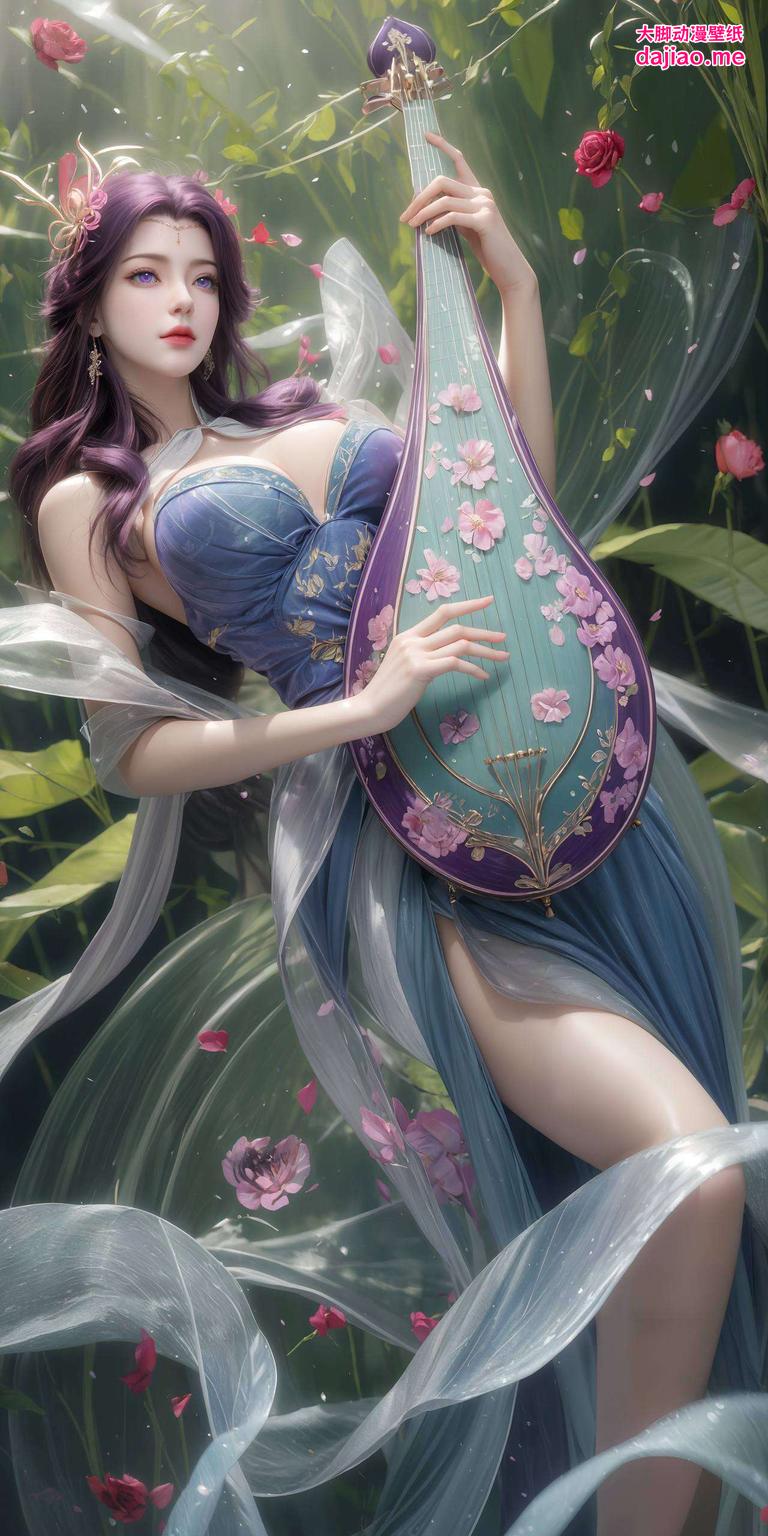 这款清新梦幻的iPhone国漫美女潮图壁纸细腻描绘其婉约之美