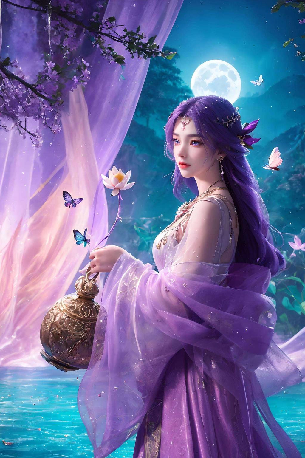 都被细腻的AI绘画捕捉云曦轻拂着衣袂