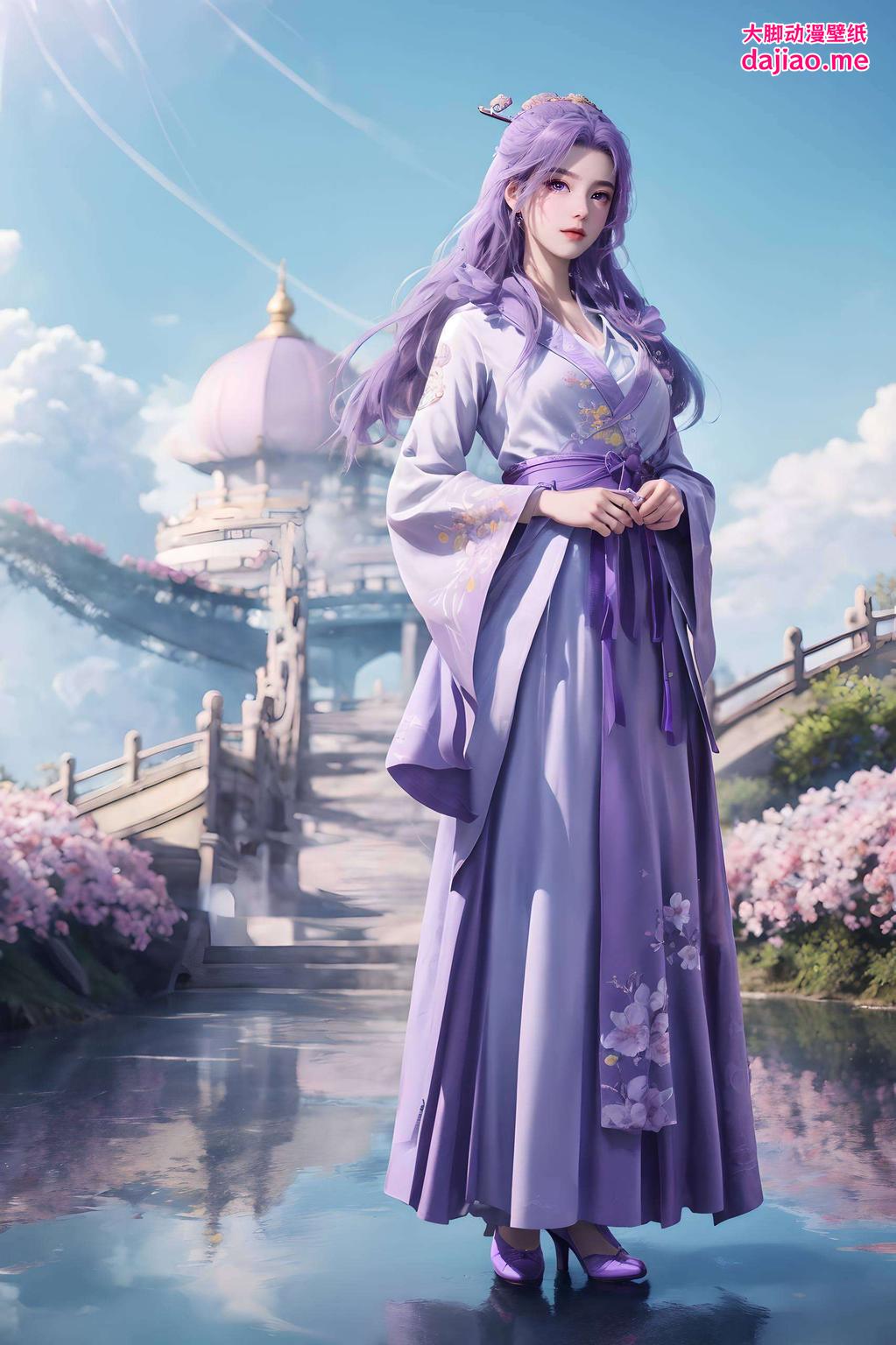 无论是锁屏还是桌面画面中的美女灵动飘逸