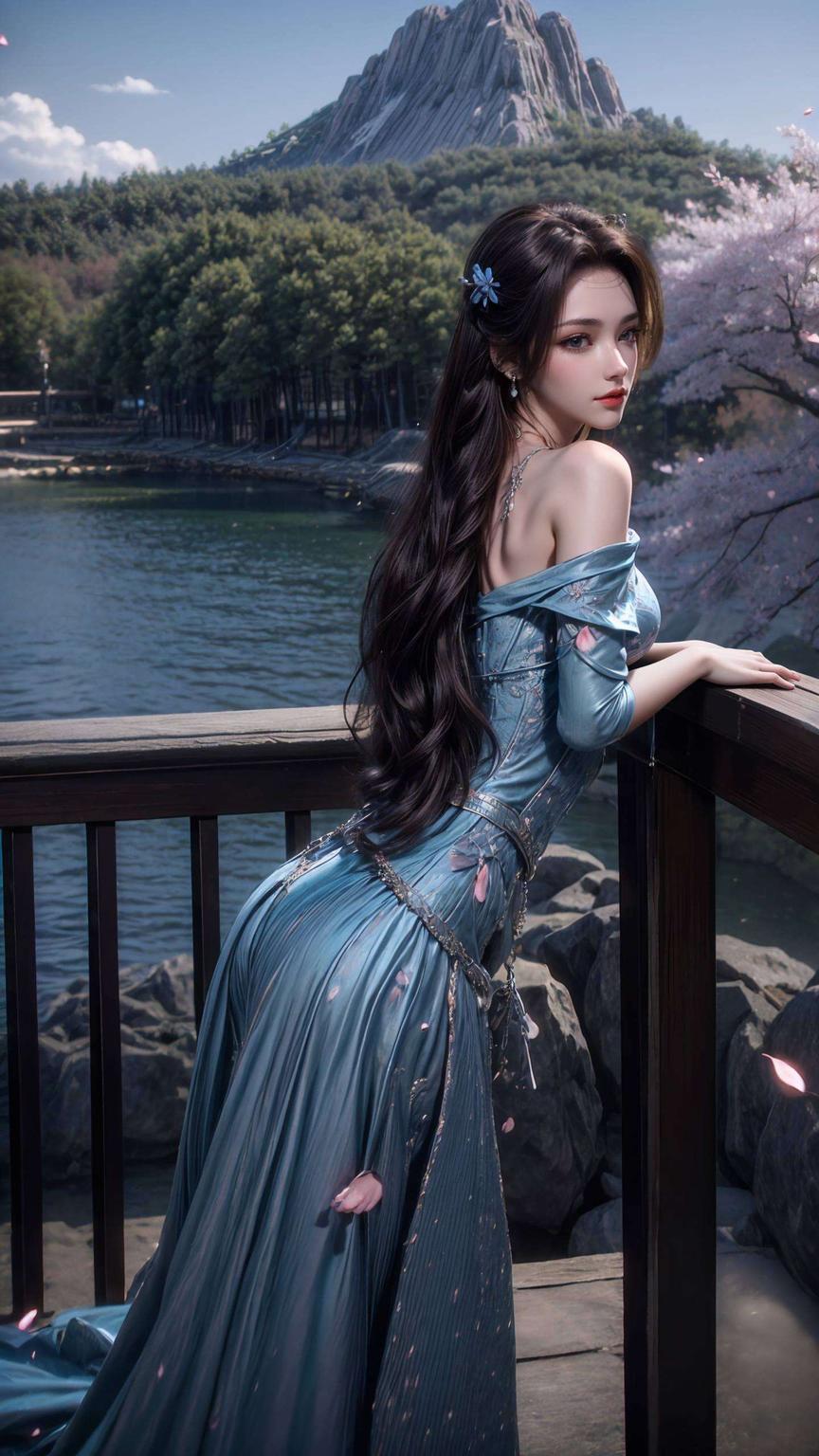 画面中发丝轻扬