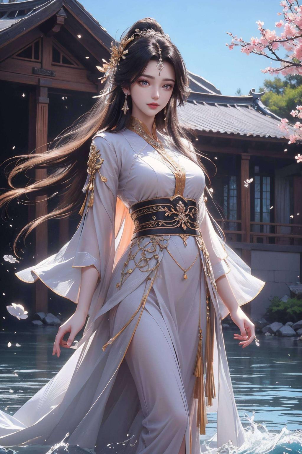 让她的美跃然屏上那抹婉约的民族风情