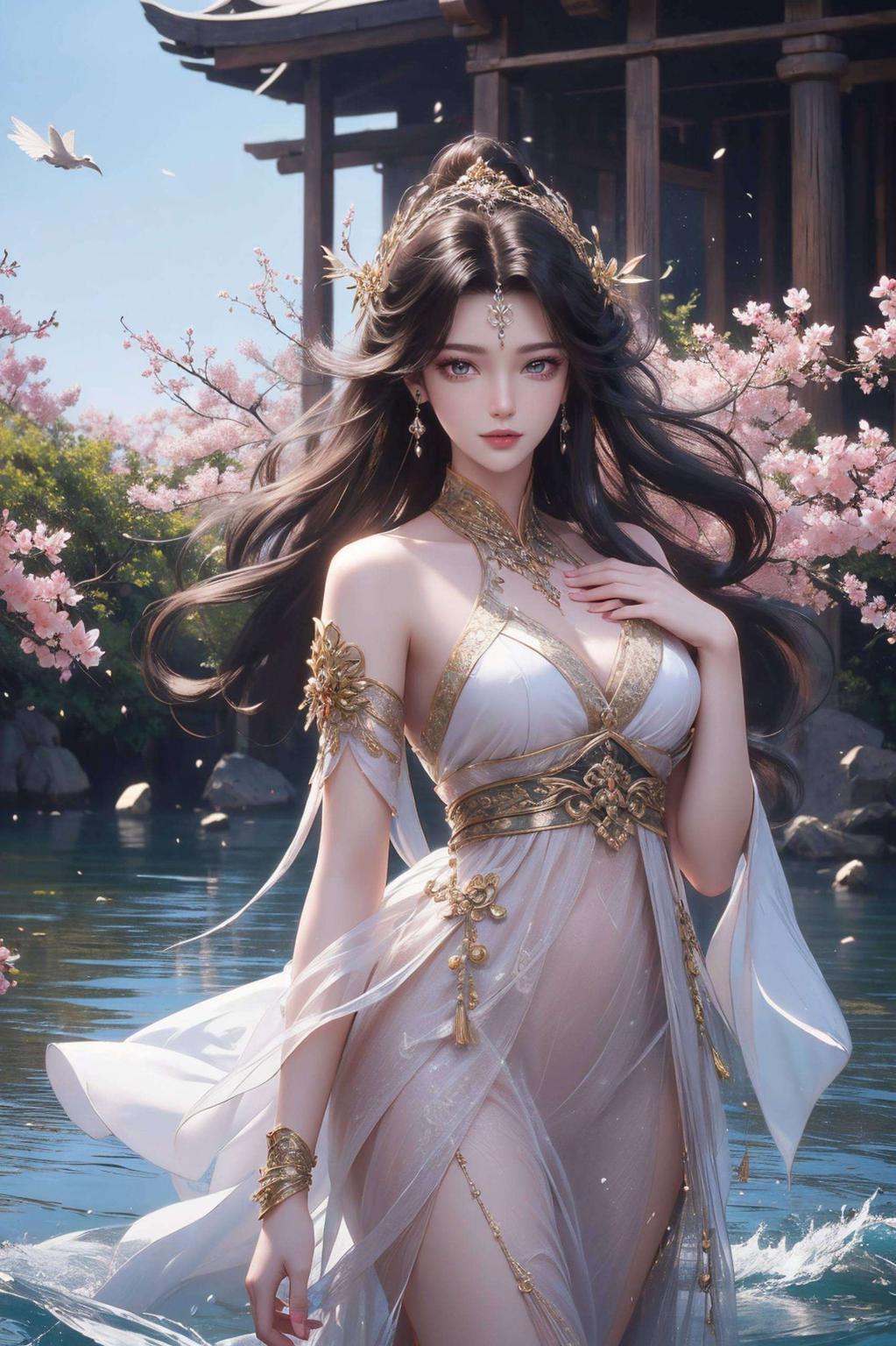 每一处线条都如诗如画细腻描绘了她优雅的身姿