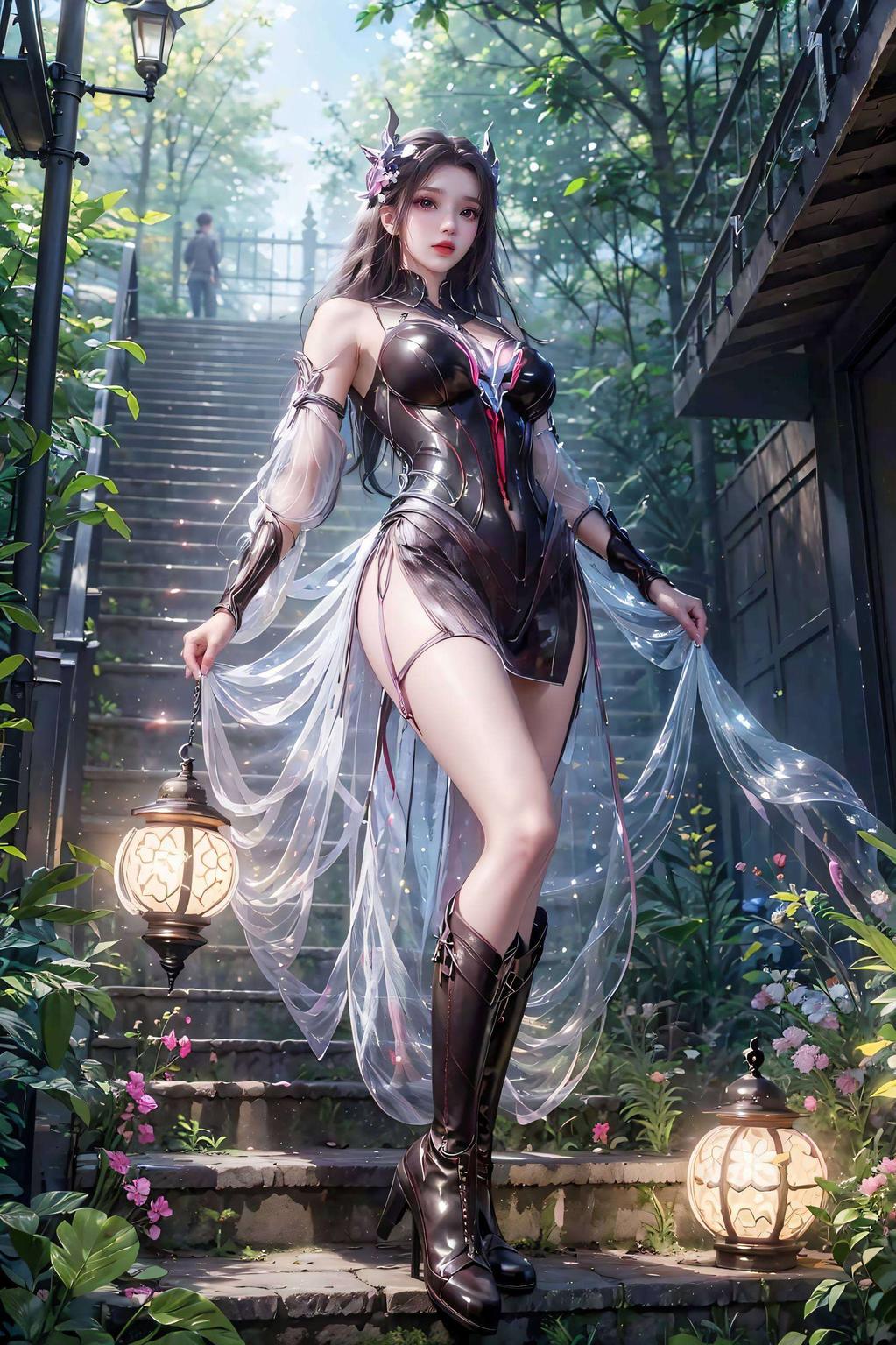 朱竹清超美静态壁纸仿佛置身古典园林