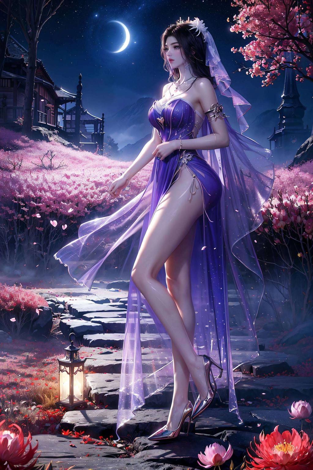 紫灵现代装壁纸如同一抹清新唯美的色彩穿梭在赛博朋克的未来都市