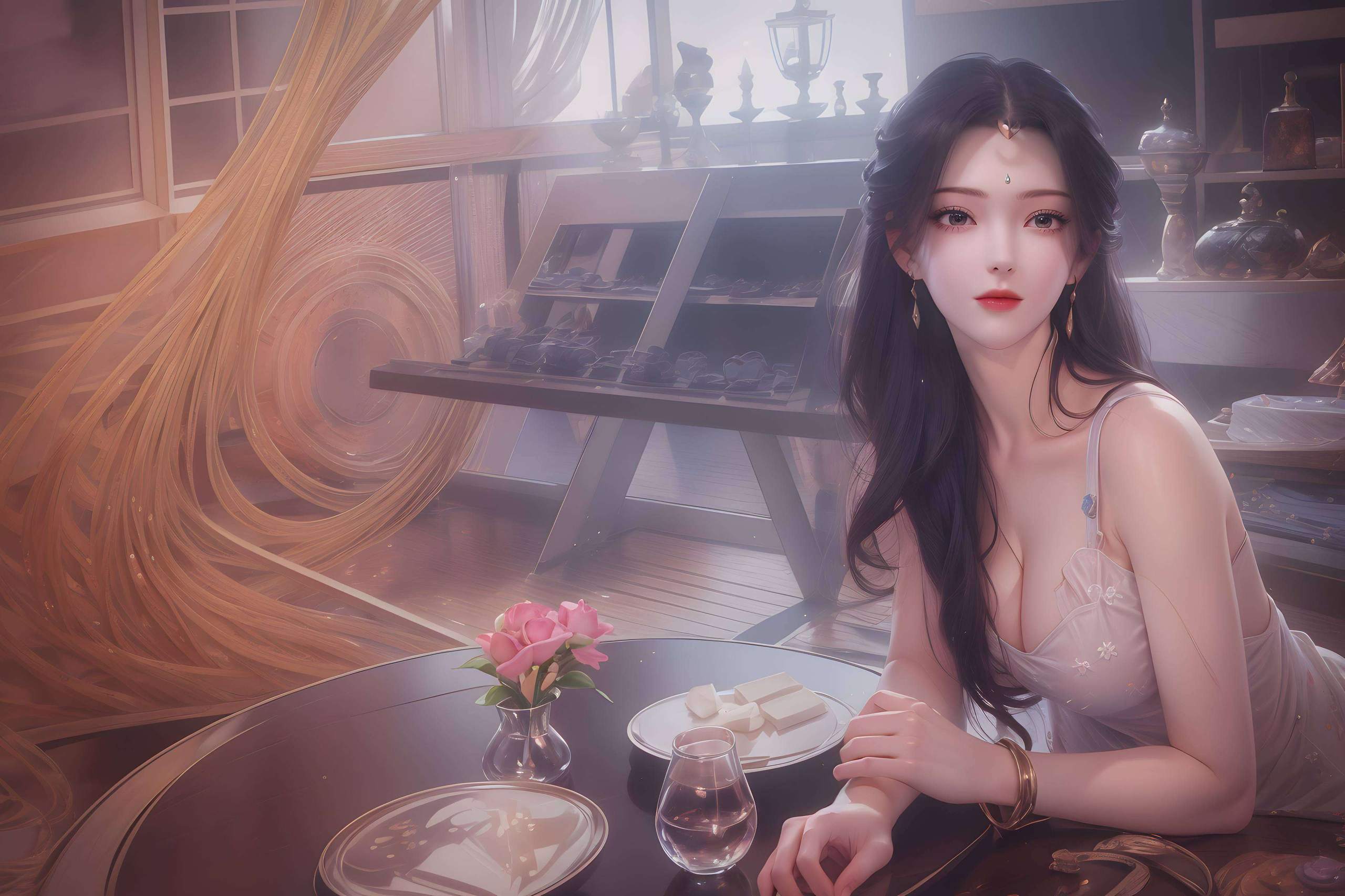 柳神坐地上壁纸壁纸预览