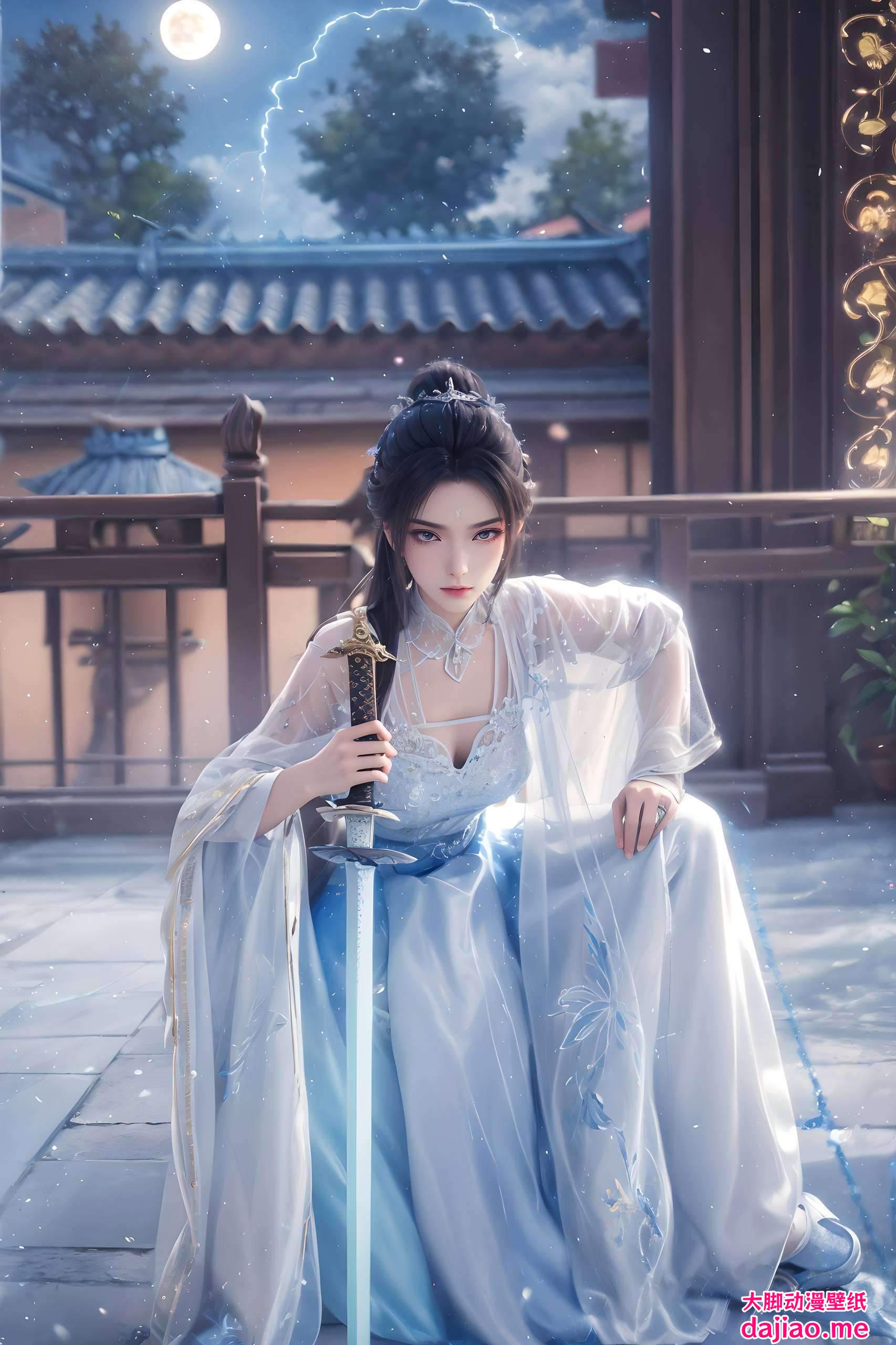 陆雪琪月下舞剑壁纸壁纸预览
